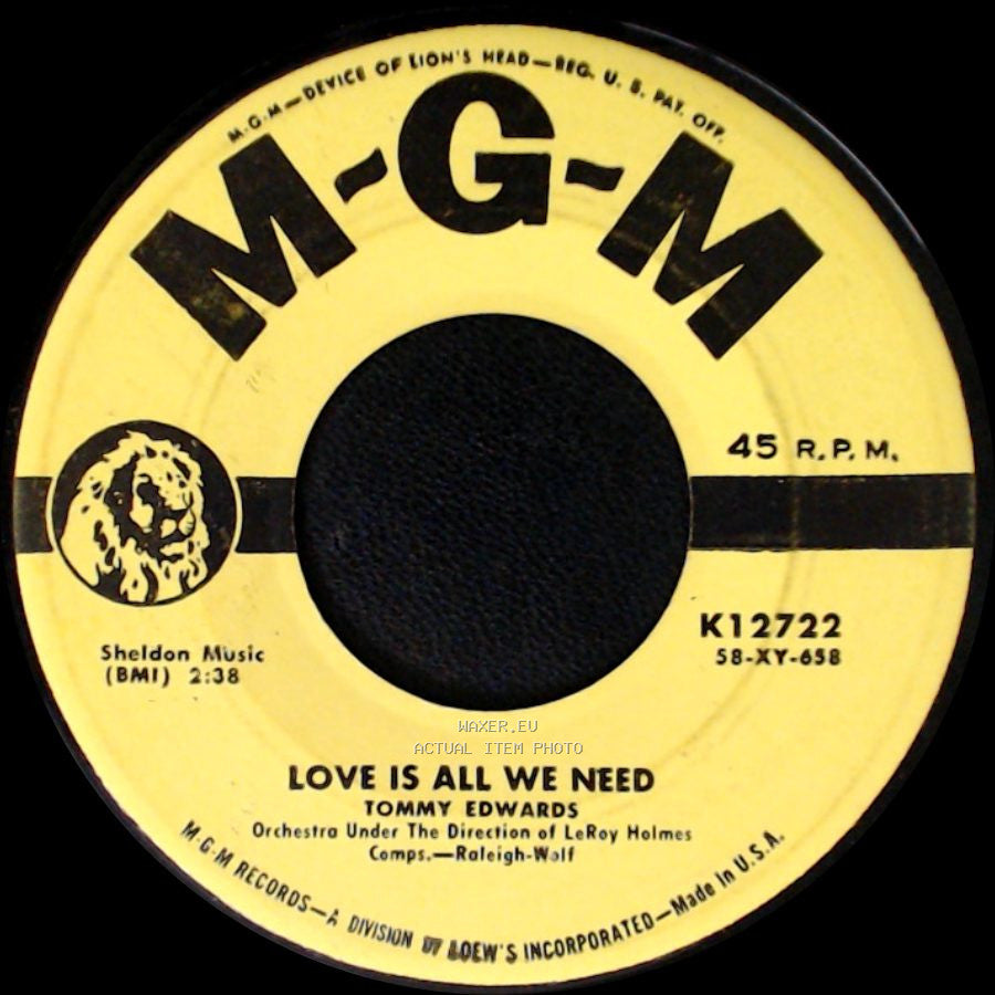 Tommy Edwards - Mr. Music Man / Love Is All We Need side B