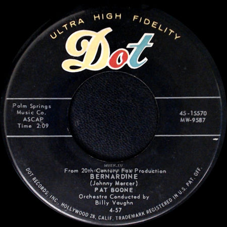 Pat Boone - Love Letters In The Sand / Bernardine side B