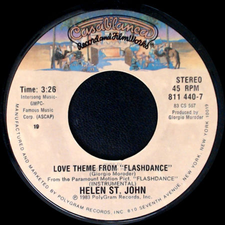 Irene Cara / Helen St. John - Flashdance... What A Feeling / Love Theme From "Flashdance" side B