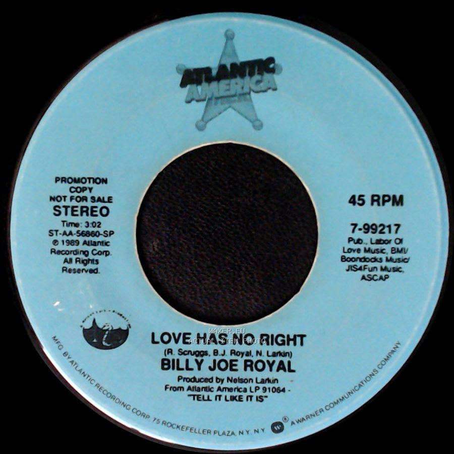 Billy Joe Royal - Love Has No Right / Love Has No Right side A