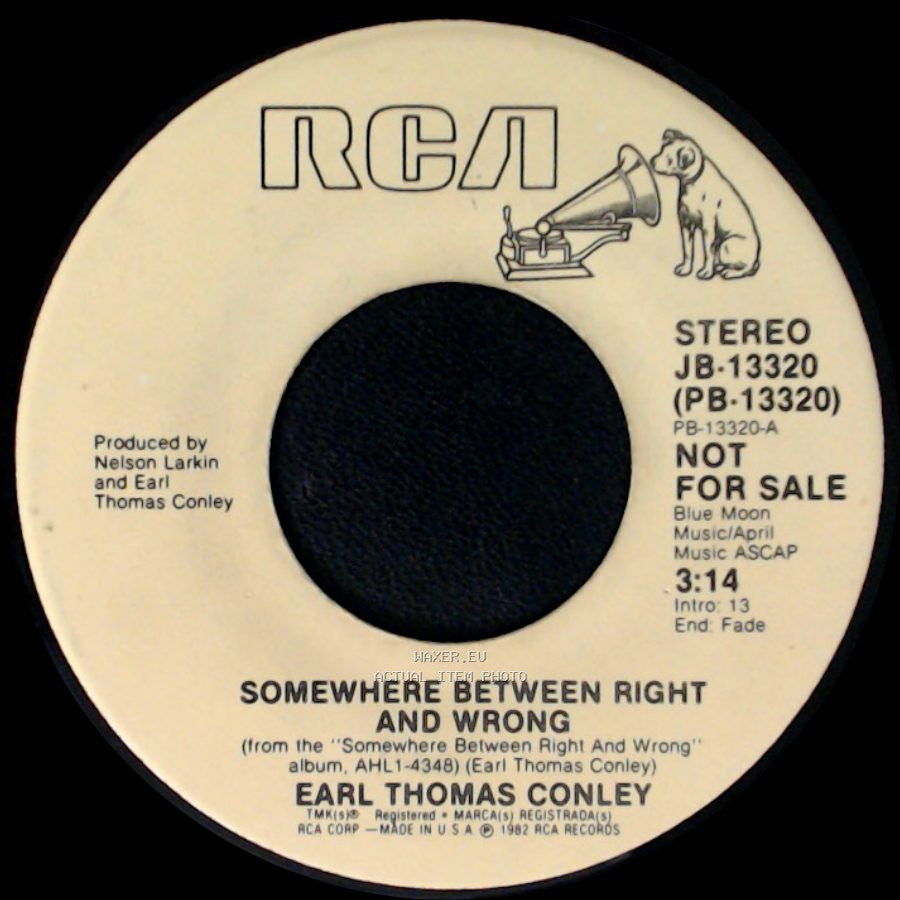 Earl Thomas Conley - Somewhere Between Right And Wrong (Without Horns) / Somewhere Between Right And Wrong side B