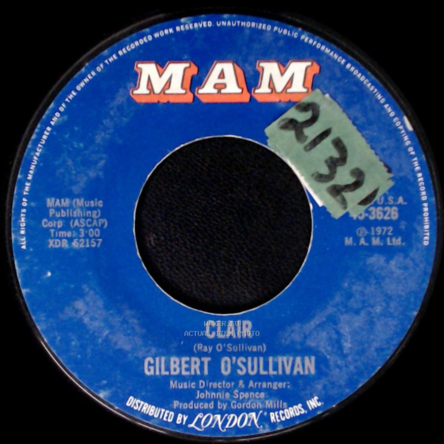 Gilbert O'sullivan - Ooh Wakka Doo Wakka Day / Clair side B