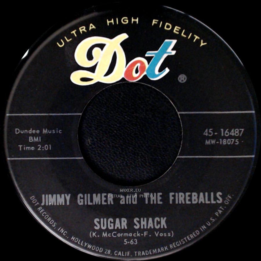 Jimmy Gilmer And The Fireballs - My Heart Is Free / Sugar Shack side B