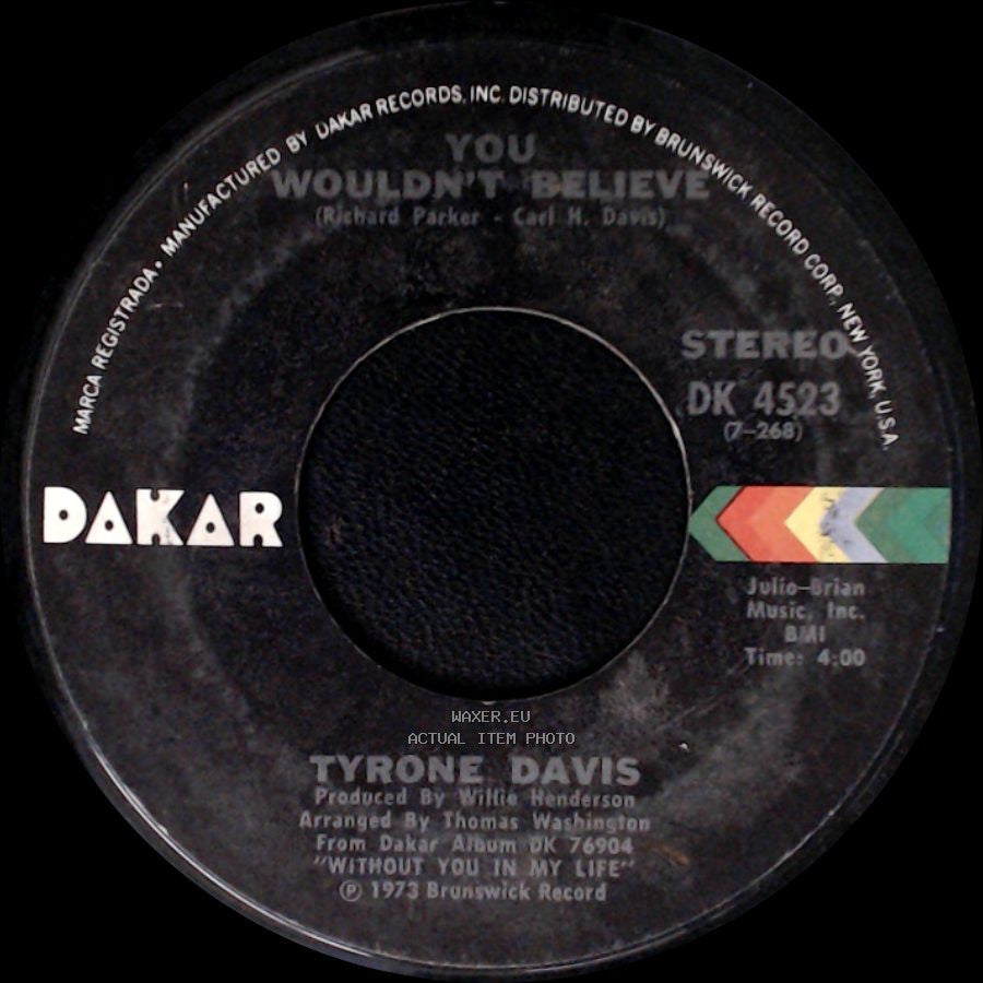 Tyrone Davis - There It Is / You Wouldn't Believe side B