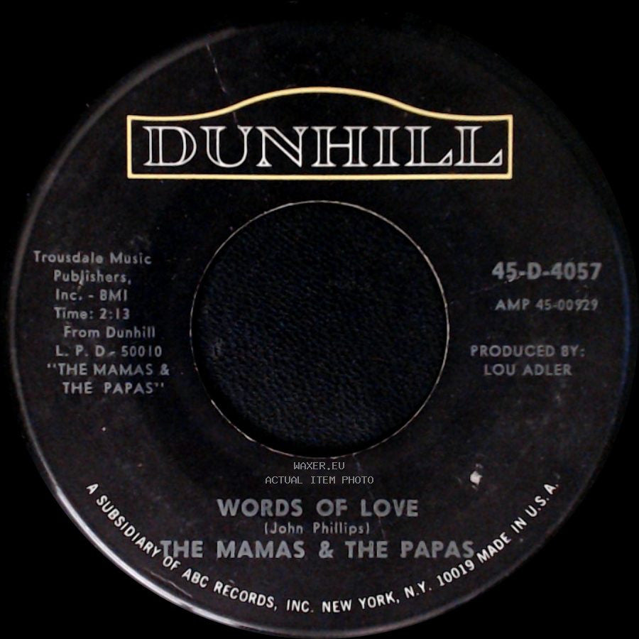 The Mamas & The Papas - Words Of Love / Dancing In The Street side A