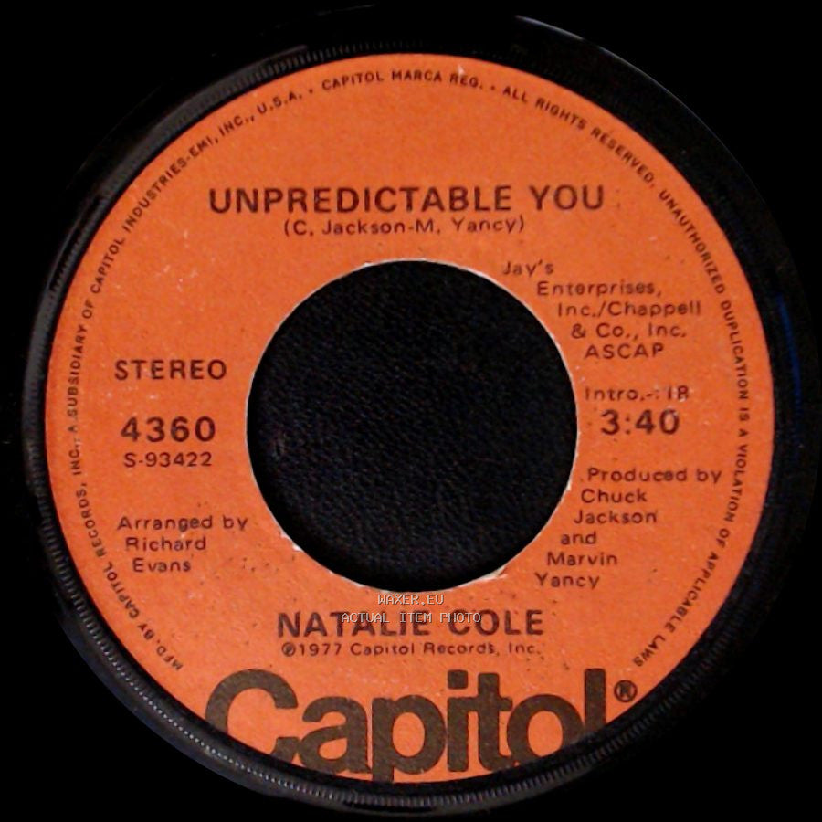 Natalie Cole - I've Got Love On My Mind / Unpredictable You side B