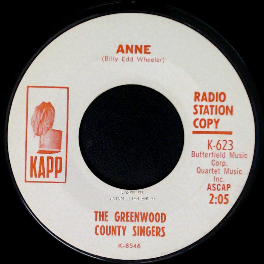 The Greenwood County Singers - Cake Walking Babies From Home / Anne side B