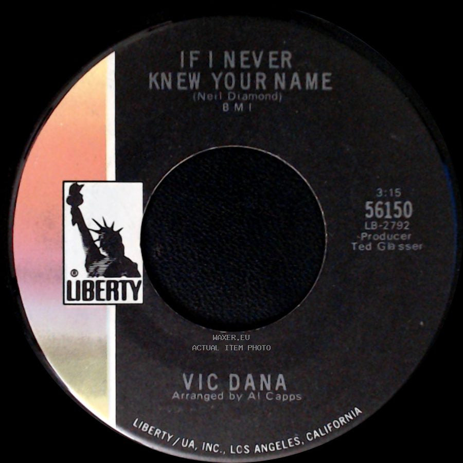 Vic Dana - If I Never Knew Your Name / Sad Day Song side A