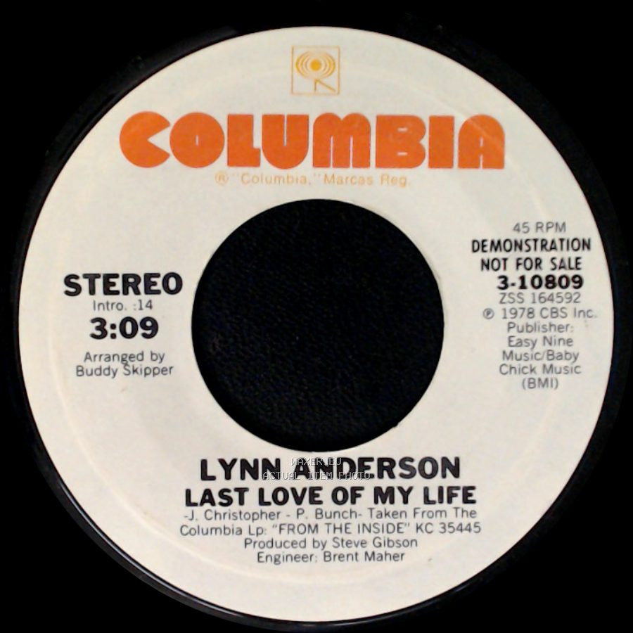 Lynn Anderson - Last Love Of My Life / Last Love Of My Life side B