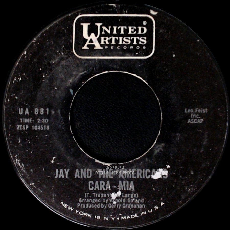 Jay And The Americans - Cara Mia / When It's All Over side A