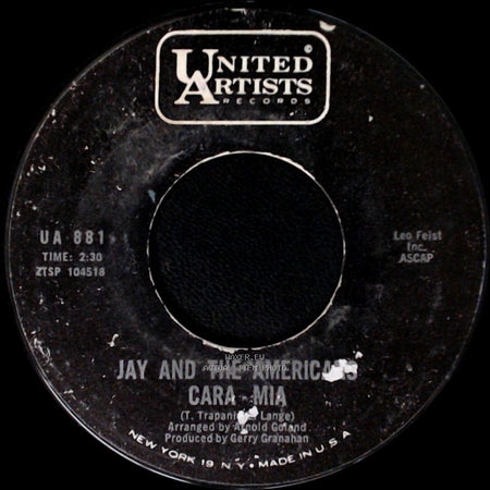 Jay And The Americans - Cara Mia / When It's All Over side A