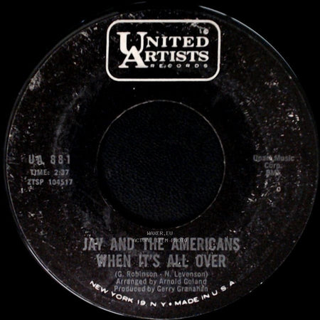 Jay And The Americans - Cara Mia / When It's All Over side B