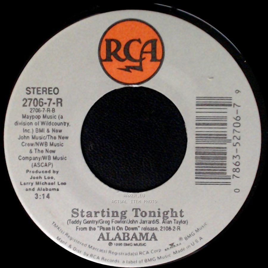 Alabama - Starting Tonight / Forever's As Far As I'll Go side A