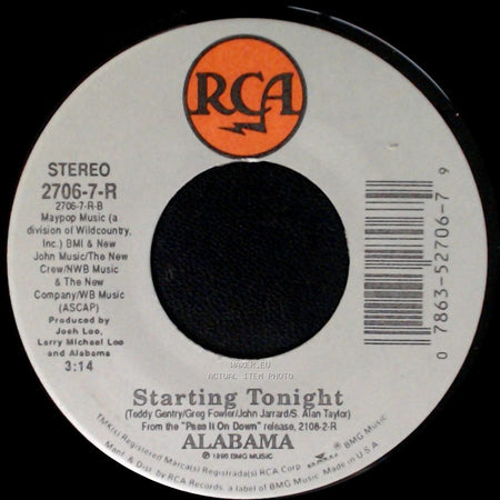 Alabama - Starting Tonight / Forever's As Far As I'll Go side A