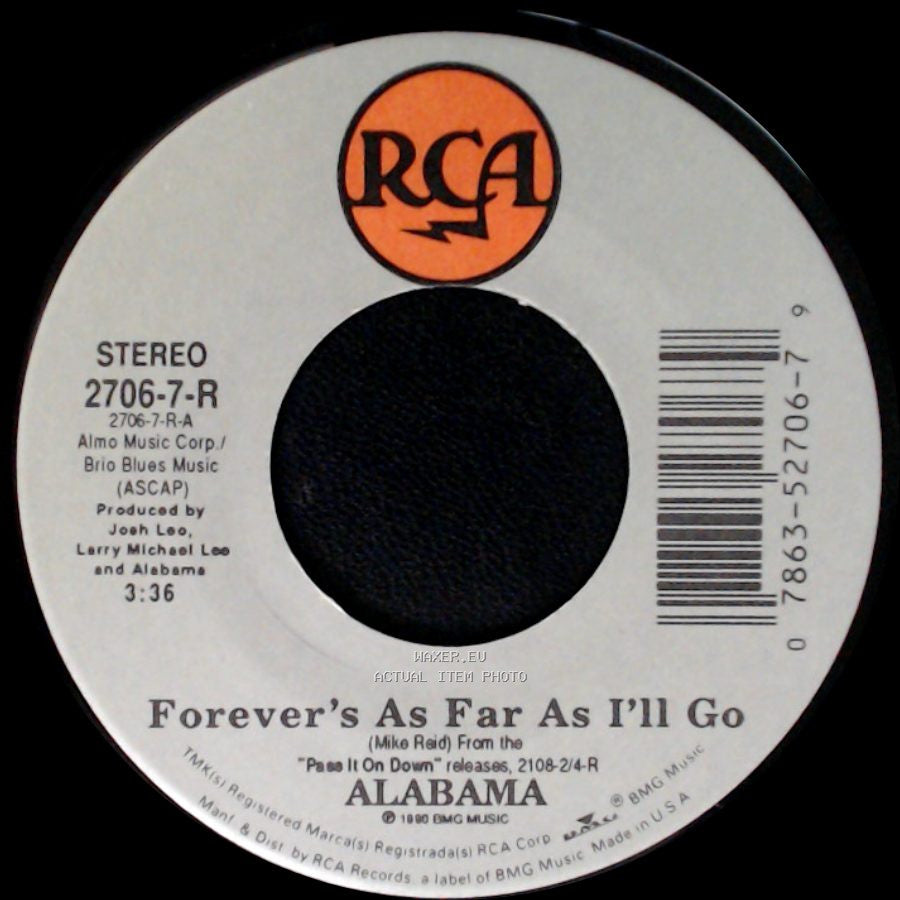 Alabama - Starting Tonight / Forever's As Far As I'll Go side B
