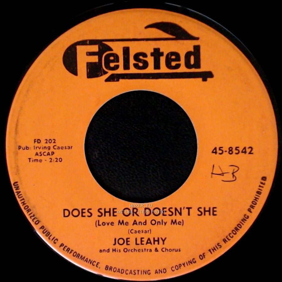 Joe Leahy / Joe Leahy And His Orchestra - Does She Or Doesn't She (Love Me And Only Me) / By Love Possessed side A