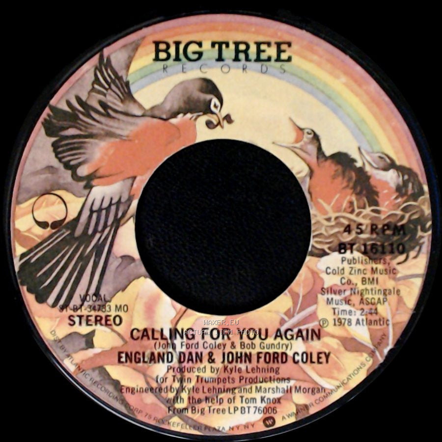 England Dan & John Ford Coley - Calling For You Again / We'll Never Have To Say Goodbye Again side A