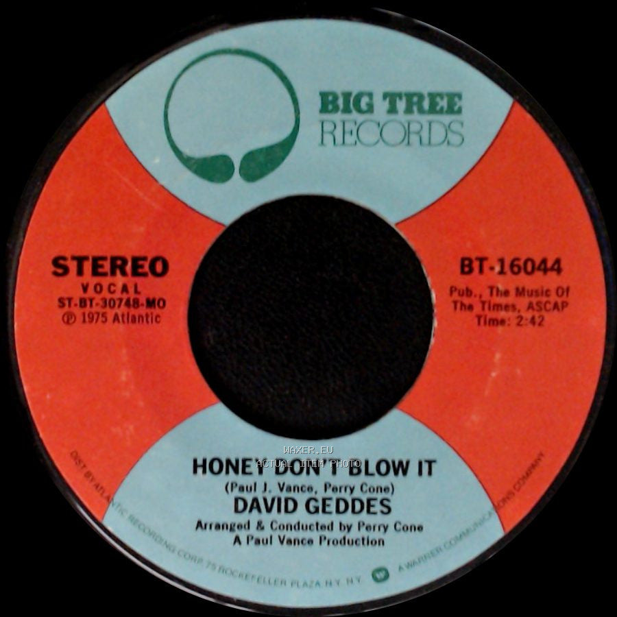 David Geddes - Honey Don't Blow It / Run Joey Run side A