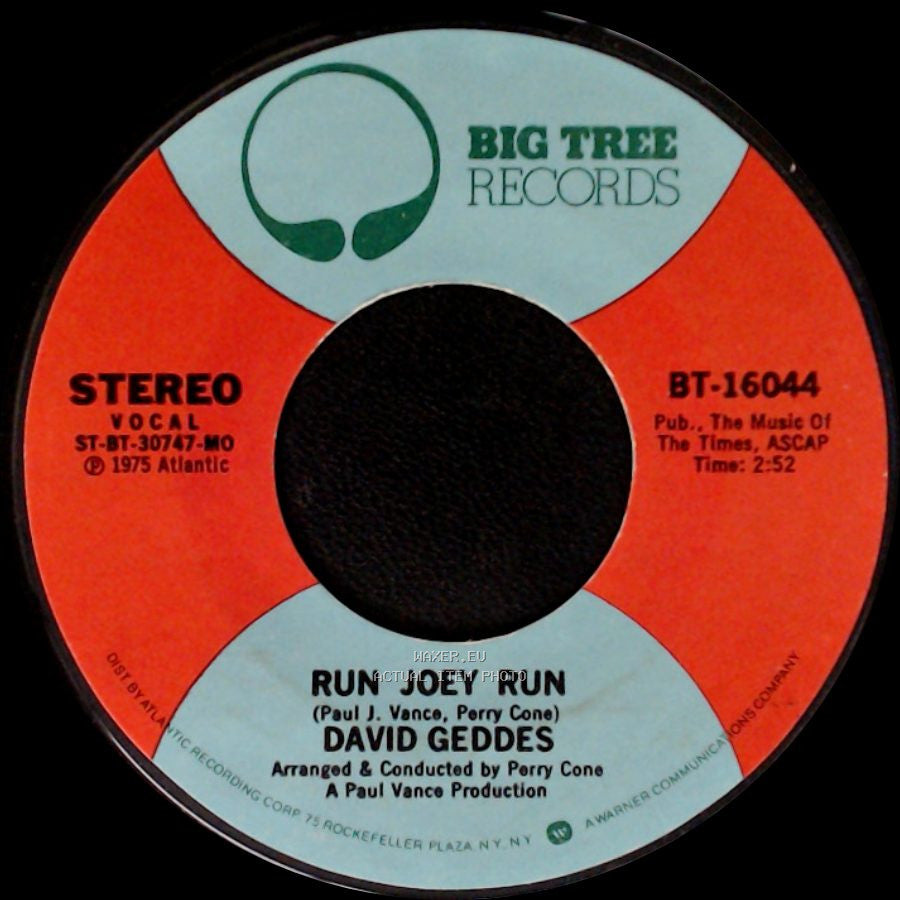 David Geddes - Honey Don't Blow It / Run Joey Run side B