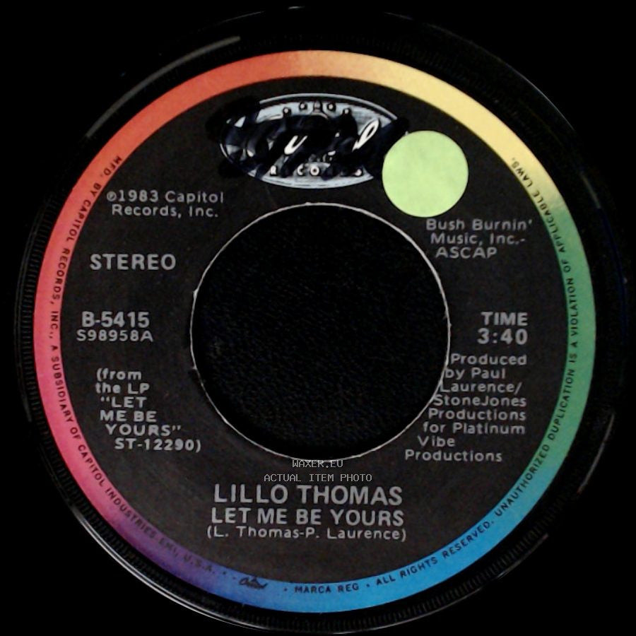 Lillo Thomas With Melba Moore / Lillo Thomas - (Can't Take Half) All Of You / Let Me Be Yours side B