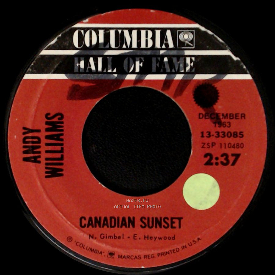 Andy Williams - The Hawaiian Wedding Song (Ke Kali Nei Au) / Canadian Sunset side B