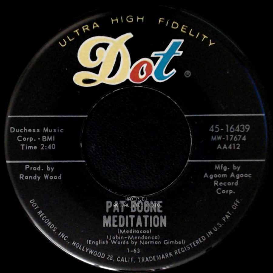 Pat Boone - Meditation / Days Of Wine And Roses side A