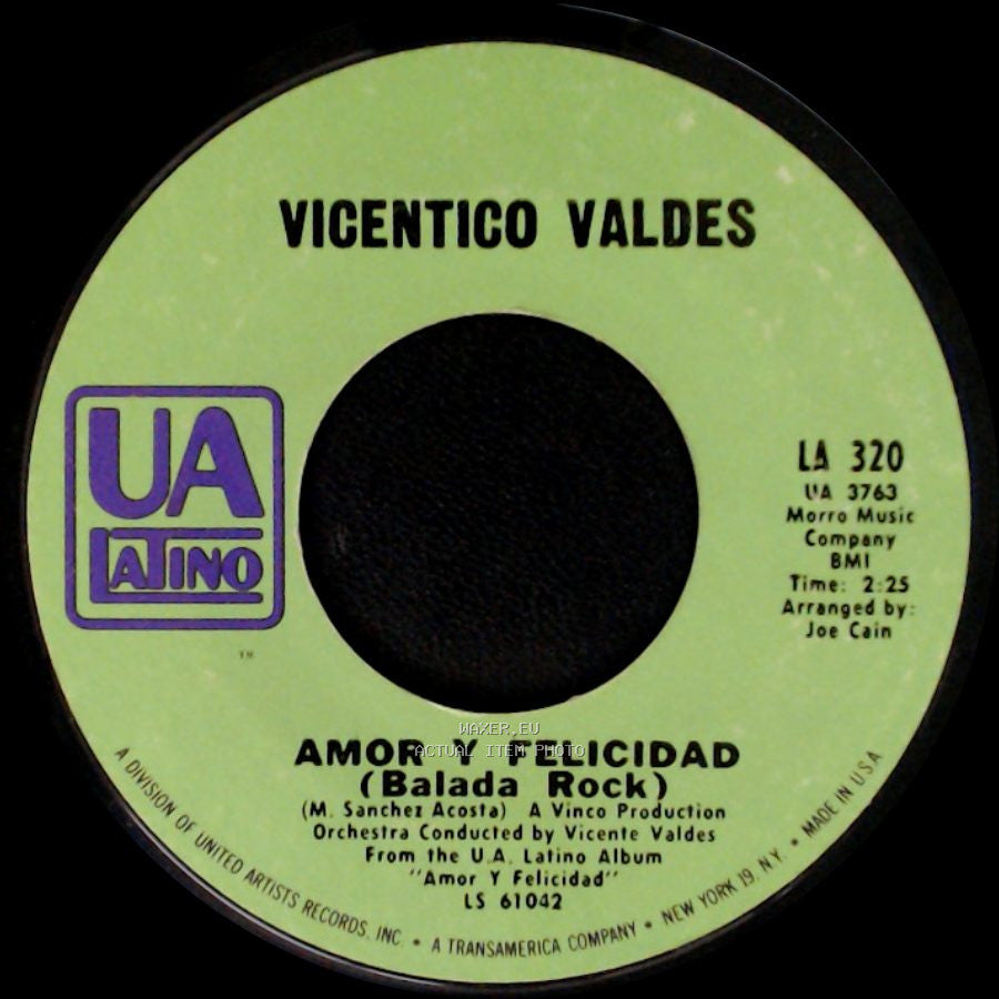 Vicentico Valdes - Dilo De Una Vez (Bolero) / Amor Y Felicidad (Balada Rock) side B