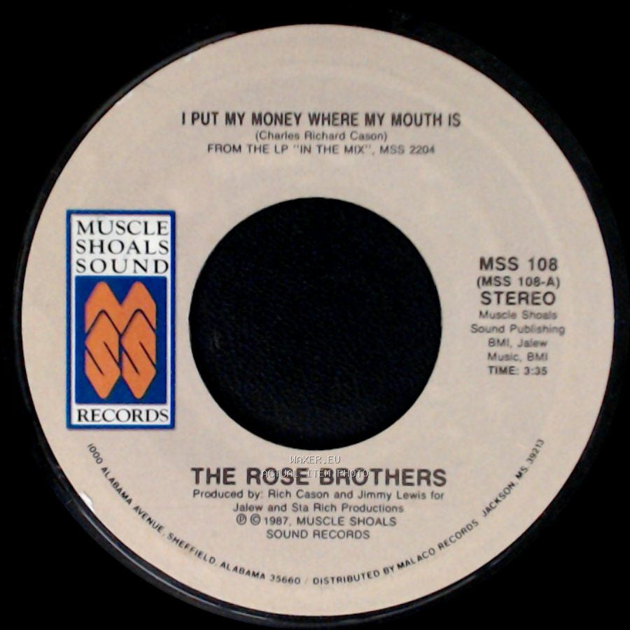 The Rose Brothers - All Or Nothin' Love / I Put My Money Where My Mouth Is side B