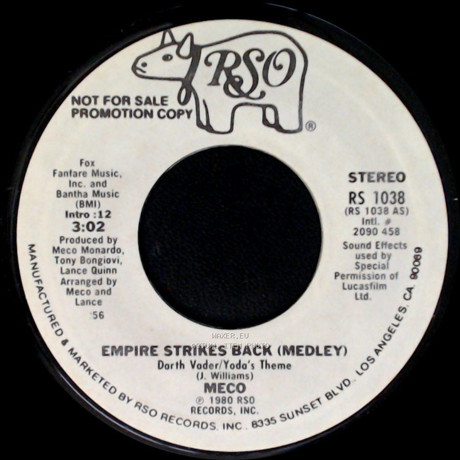 Meco - Empire Strikes Back (Medley) / Empire Strikes Back (Medley) Darth Vader/Yoda's Theme side A