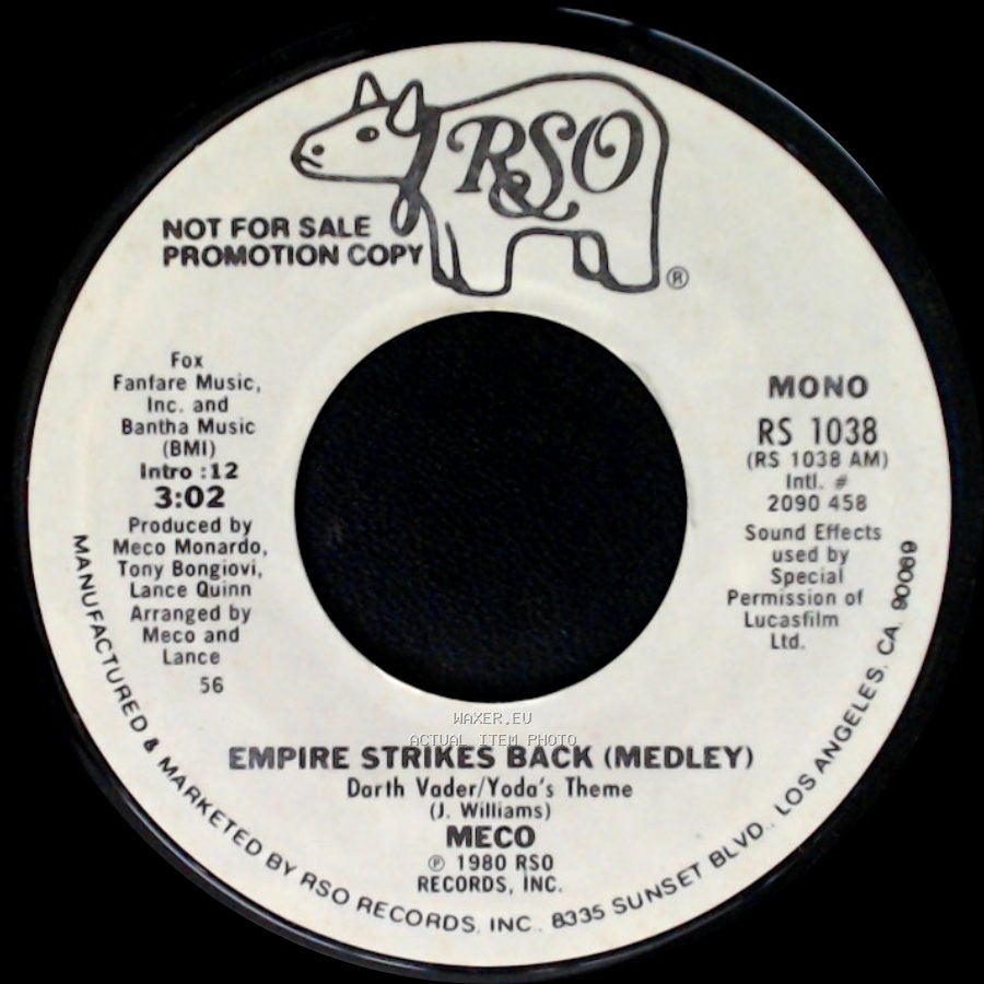 Meco - Empire Strikes Back (Medley) / Empire Strikes Back (Medley) Darth Vader/Yoda's Theme side B