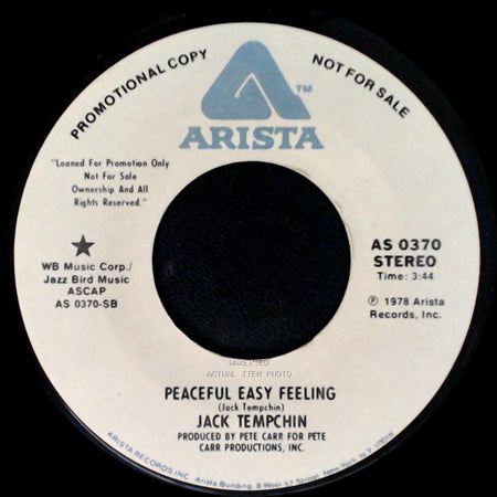 Jack Tempchin - Fifteen Days Under The Hood / Peaceful Easy Feeling side B