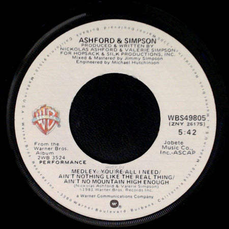 Ashford & Simpson - Medley: You're All I Need / Ain't Nothing Like The Real Thing / Ain't No Mountain High Enough / It Shows In The Eyes side A