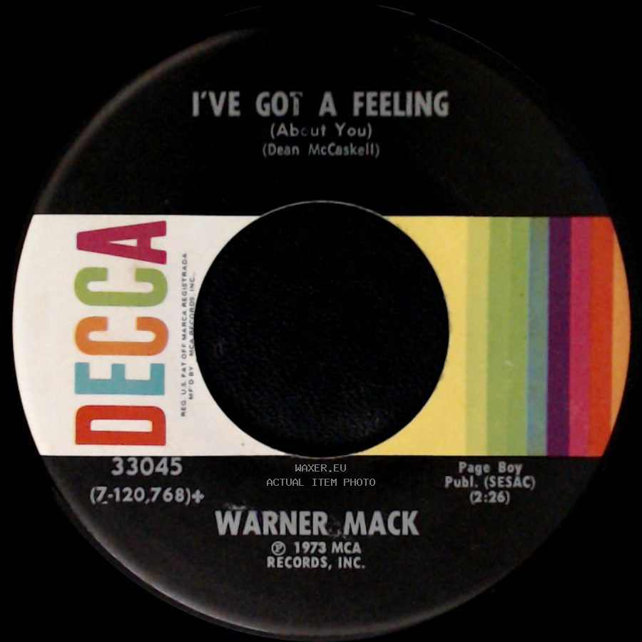 Warner Mack - Some Roads Have No Ending / I've Got A Feeling (About You) side B