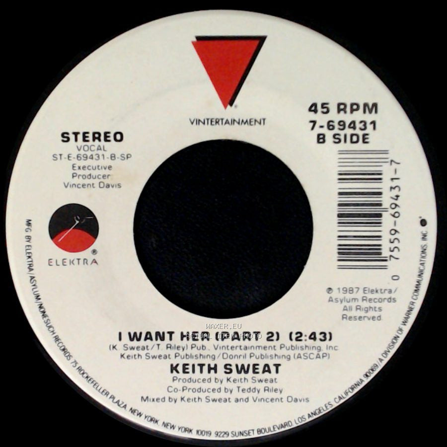 Keith Sweat - I Want Her (3:40) / I Want Her (Part 2) side B