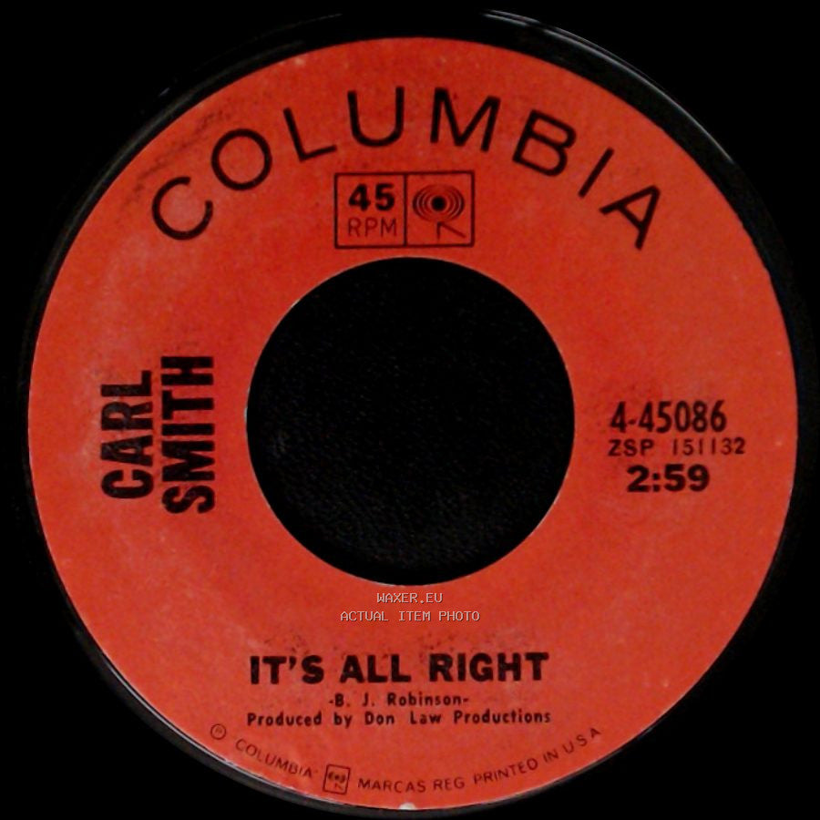 Carl Smith - Pull My String And Wind Me Up / It's All Right side B