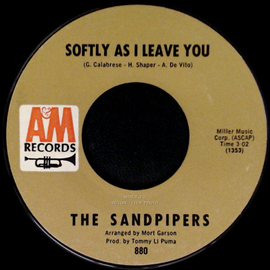 The Sandpipers - Cuando Sali De Cuba / Softly As I Leave You side B
