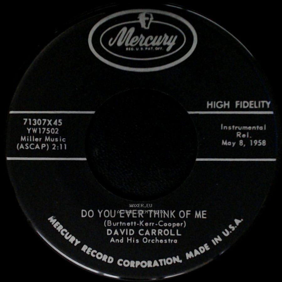 David Carroll And His Orchestra / David Carroll - Ducky / Do You Ever Think Of Me side B