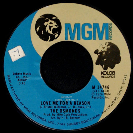 The Osmonds - Fever / Love Me For A Reason side B