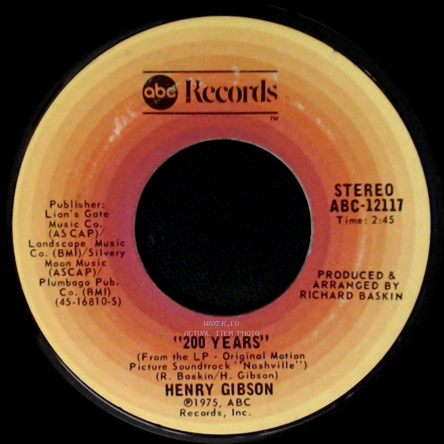 Henry Gibson / Keith Carradine - 200 Years / I'm Easy side A