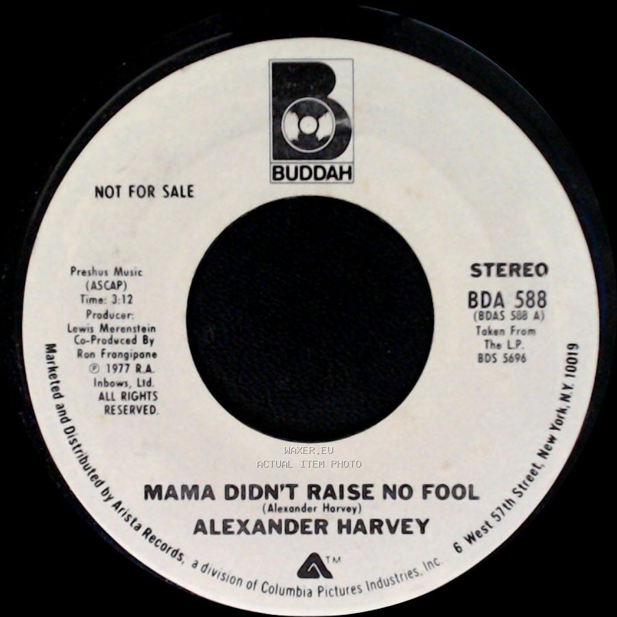 Alexander Harvey - Mama Didn't Raise No Fool / Mama Didn't Raise No Fool side B