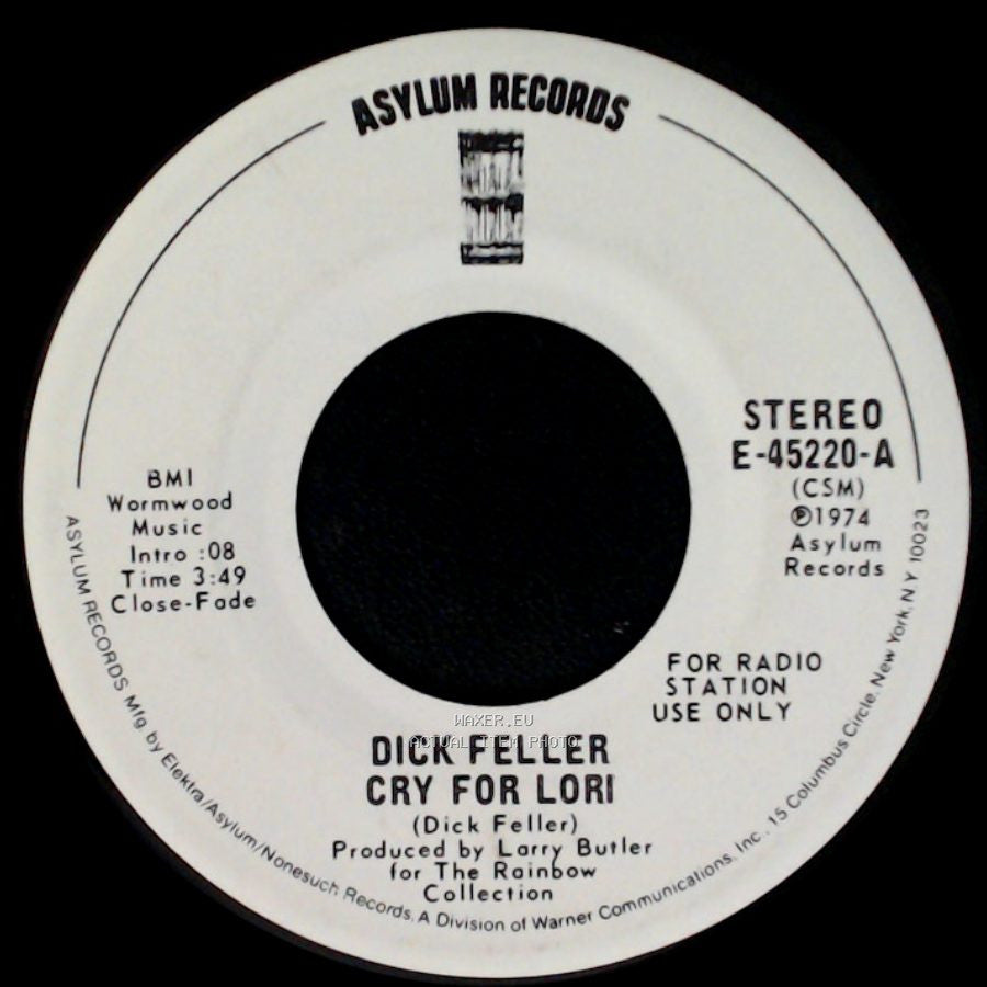 Dick Feller - Cry For Lori / Cry For Lori side B