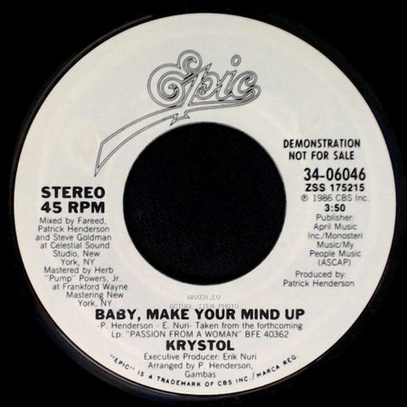 Krystol - Baby, Make Your Mind Up / Passion From A Woman (Edited) side A