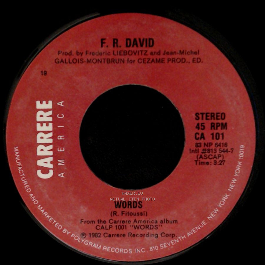 F. R. David - Rocker Blues / Words side B