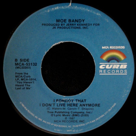 Moe Bandy - You Haven't Heard The Last Of Me / I Forgot That I Don't Live Here Anymore side B