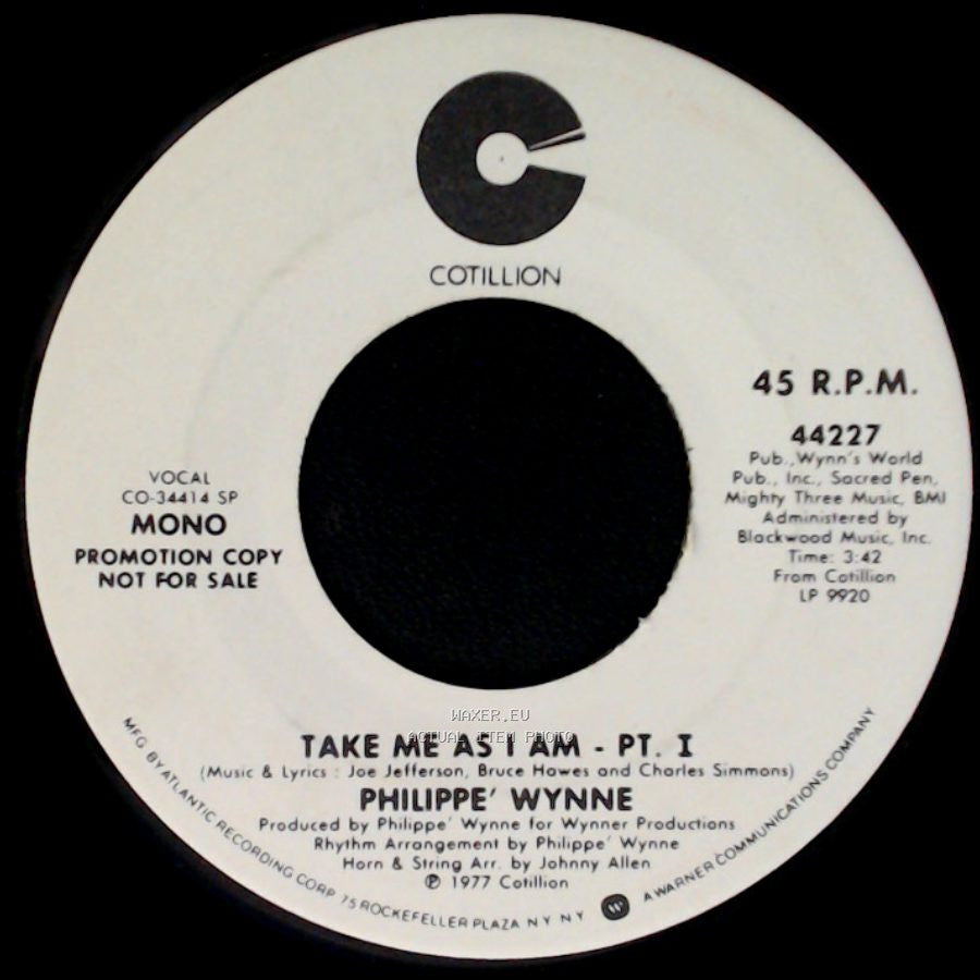Philippe' Wynne - Take Me As I Am - Pt. I / Take Me As I Am - Pt. I side A
