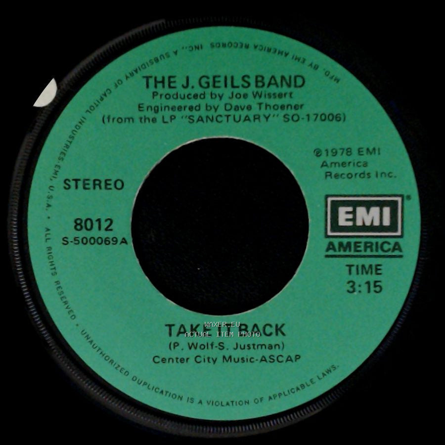 The J. Geils Band - Take It Back / I Can't Believe You side A
