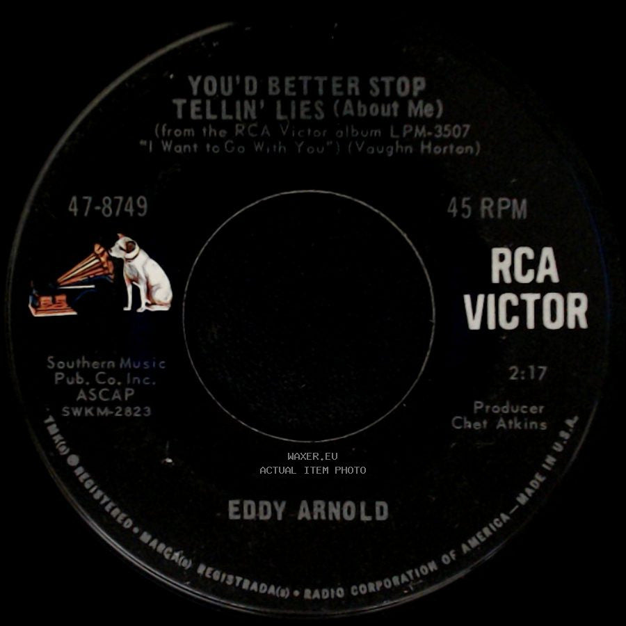 Eddy Arnold - I Want To Go With You / You'd Better Stop Tellin' Lies (About Me) side B