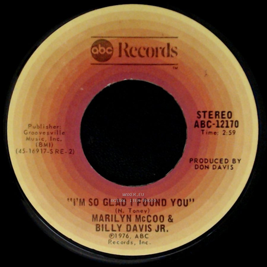 Marilyn Mccoo & Billy Davis Jr. - I Hope We Get To Love In Time / I'm So Glad I Found You side B