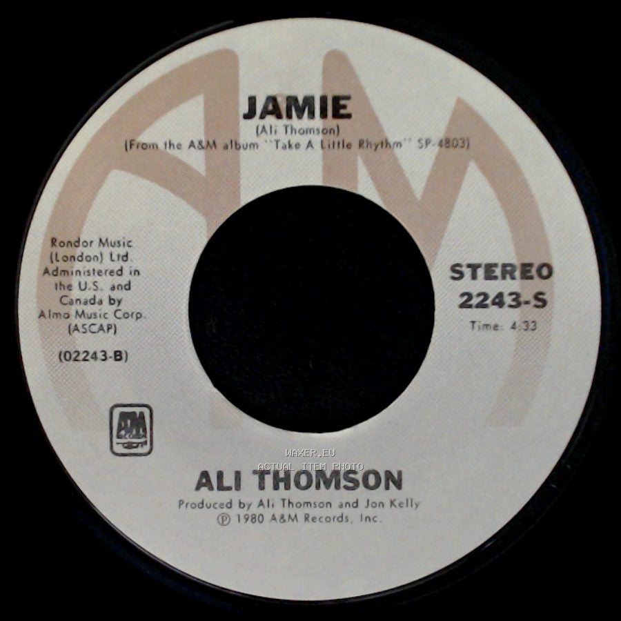 Ali Thomson - Jamie / Take A Little Rhythm side A