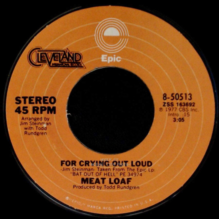 Meat Loaf - For Crying Out Loud / Two Out Of Three Ain't Bad side A